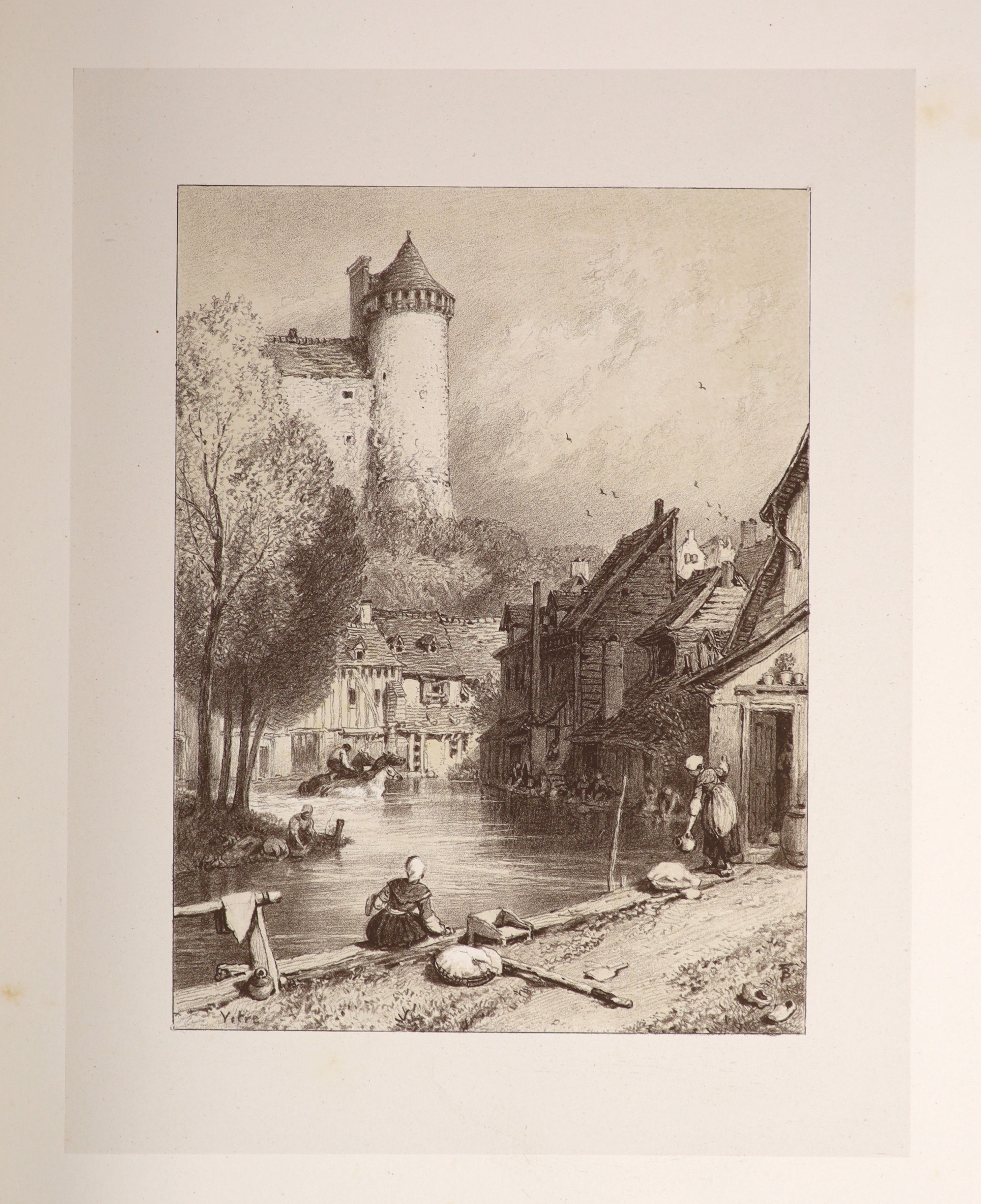 Foster, Birkett. Brittany A Series of Thirty-Five Sketches. Published by the Artist, The Hill, Witley, Surrey. 1878. Folio, original cloth binding, neatly re-backed, corners bumped, page margins with some foxing not affe